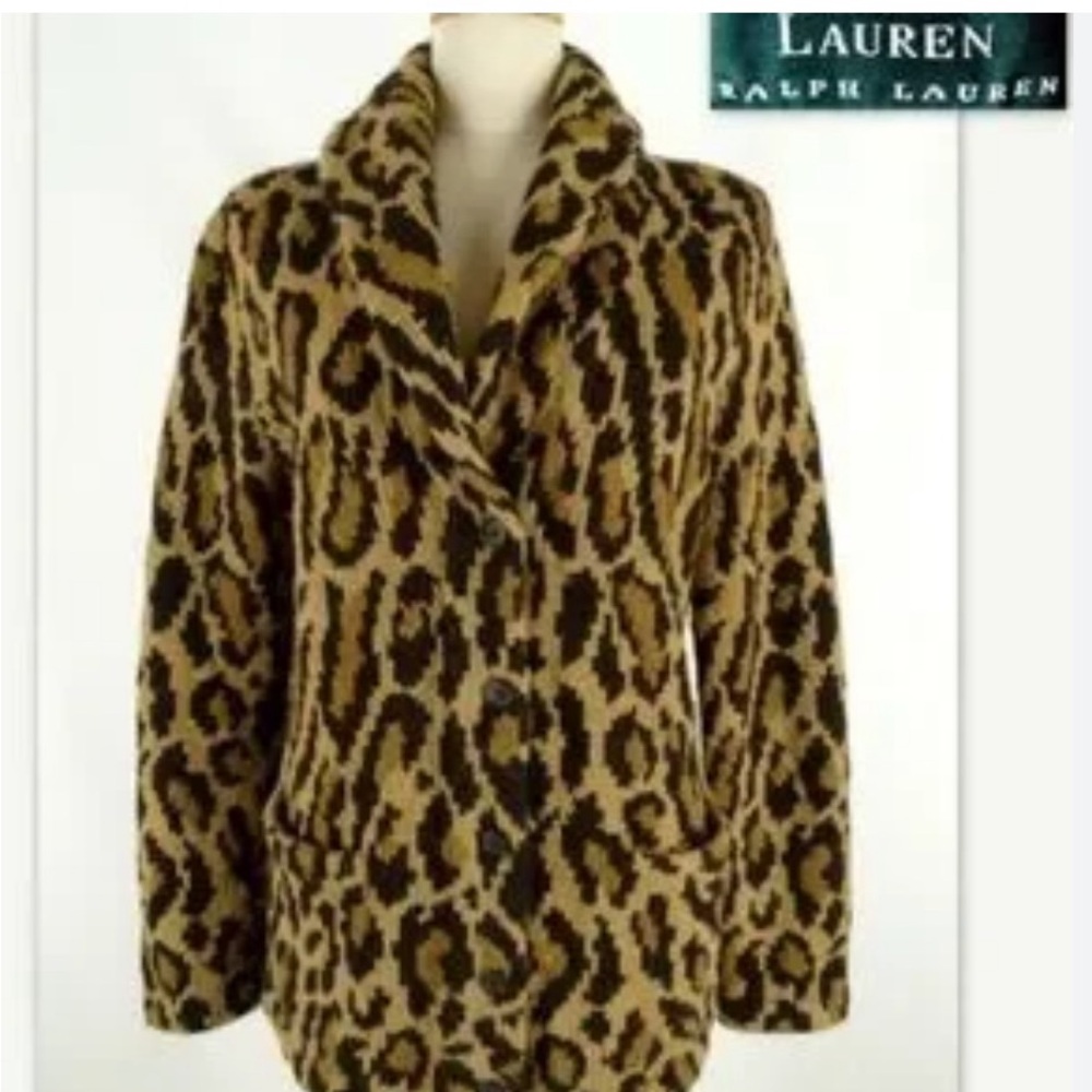 Lauren Ralph Lauren Leopard Print Cardigan - Black and Brown